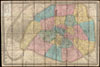 1860 Andriveau Goujon Folding Wall Map of Paris, France