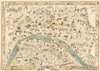 1933 Jeffay Pictorial Map of Paris, France