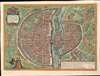 1572 Braun and Hogenberg View / Map of Paris, France