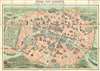 1889 Garnier Pictorial Map of Paris, France w/Monuments