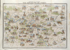 1916 Garnier Pictorial Map of Paris, France w/ Monuments