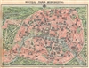 1916 Garnier Pictorial Map of Paris, France w/Monuments