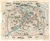1878 Testard Pictorial Map of Paris, France with Monuments