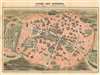 1889 Garnier Pictorial Map of Paris, France w/Monuments