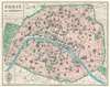 1925 Borremans Pictorial Map of Paris, France w/ Monuments