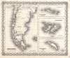 1855 Colton Map of Patagonia and the Falkland Islands.