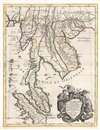 1683 Cantelli da Vignola Map of Southeast Asia: Malay, Singapore, Thailand