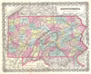 1855 Colton Map of Pennsylvania