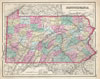 1857 Colton Map of Pennsylvania