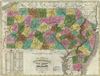 1833 Benton Pocket Map of Pennsylvania, New Jersey and Delaware