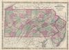 1866 Johnson Map of Pennsylvania and New Jersey