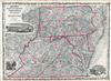 1861 Johnson Map of Pennsylvania, Virginia, Delaware and Maryland