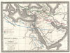 1839 Monin Map of the Hebrew Peoples Dispersal After the Flood