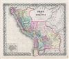 1856 Colton Map of Peru and Bolivia