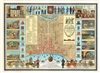 1938 J. Riegel Pictorial Map of Philadelphia, showing Fire Companies