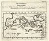 1754 Gabriel Ramirez Map of Phoenician Colonies along the Mediterranean Coast