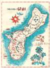 1955 South Seas Trading Company Pictorial Map of Guam
