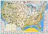 1956 Moss Pictorial Map of Wildlife and Game in the United States