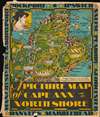 1934 Goff Pictorial Map of Cape Ann, Massachusetts