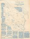 1956 Robertson Diazotype Map of Southern California Placer Gold Deposits