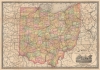 1888 Whiteley and Rand McNally Pocket Map of Ohio