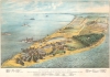 1864 Everett Bird's-Eye Civil War View of Point Lookout, Maryland
