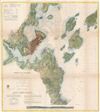 1866 U.S. Coast Survey Map of Portland Harbor, Maine