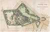 1869 Vaux and Olmsted Map or Plan of Prospect Park, Brooklyn, New York
