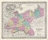1856 Colton Map of Prussia and Saxony, Germany