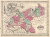 1866 Johnson Map of Prussia, Germany