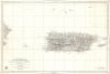 1840 Moreno 'Deposito Hidrografico' Nautical Chart or Map of Puerto Rico (Porto Rico)