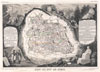 1852 Levasseur Map of the Department Du Puy de Dome, France