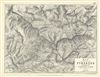 1852 Blackwood Map of part of the Pyrenees Moutains