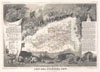 1852 Levasseur Map of Department Des Pyrenees Orientales, France (Muscat Wine)