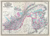 1870 Johnson Map of Quebec, Canada