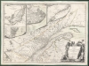 1776 Jefferys-Carver Map of Quebec with plans of Quebec City and Montreal