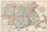 A. Williams and Co. Railroad and Township Map of Massachusetts. - Main View Thumbnail