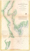 1857 U.S. Coast Survey Map or Chart of the Rapphannock River South, Virginia