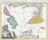 1762 Homann Heirs Map of Sicily, Sardenia, Corsica and Malta (ITALY)