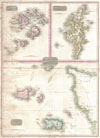 1818 Pinkerton Map of Jersey, Guernsey, Scilly and Shetland, British Isles