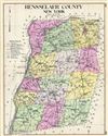 1912 Century Map of Rensselaer County, New York