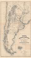 1876 Seelstrang / Tourmente Map of Argentina