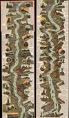 1925 Suder Panoramic Map of Middle Rhine, Germany