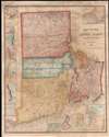 1855 Walling Wall Map of Rhode Island