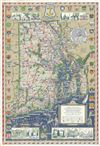 1936 Booth Pictorial Map of Rhode Island and Narragansett Bay