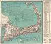 1934 Cape Cod Chamber of Commerce Road Map of Cape Cod