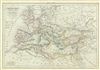 1845 Delamarche Map of the Roman Empire under Augustus