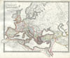 1850 Map of the Roman Empire as Divided into East and West (Ancient Rome)