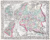 1872 Mitchell Map of European Russia, Scandinavia, Denmark, Holland and Belgium