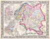 1864 Mitchell Map of Russia, Scandinavia, Denmark, Holland and Belgium